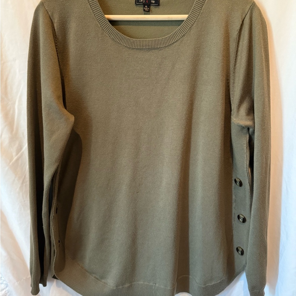 Olive Green Women's Crew Neck Sweater